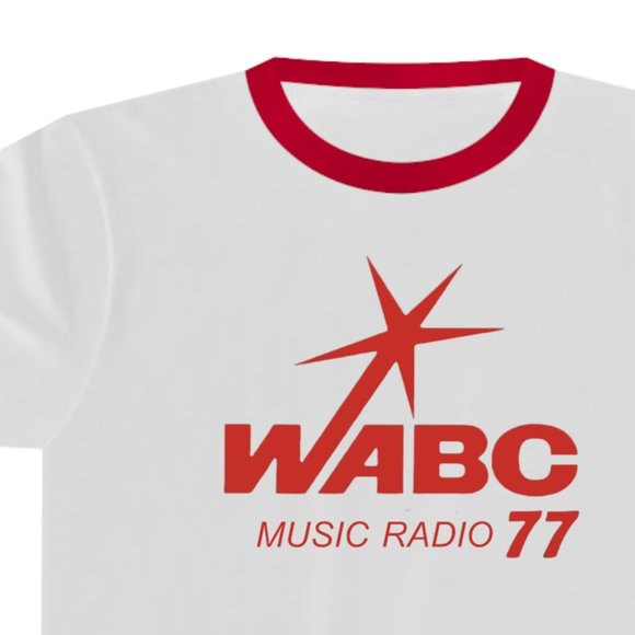 WABC MUSIC RADIO T-SHIRT  - VINTAGE - RETRO - WABC 77 MUSIC RADIO SHIRT - Picture 1 of 3